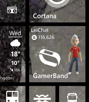 GamerBand Live Tile on Windows Phone 8.1